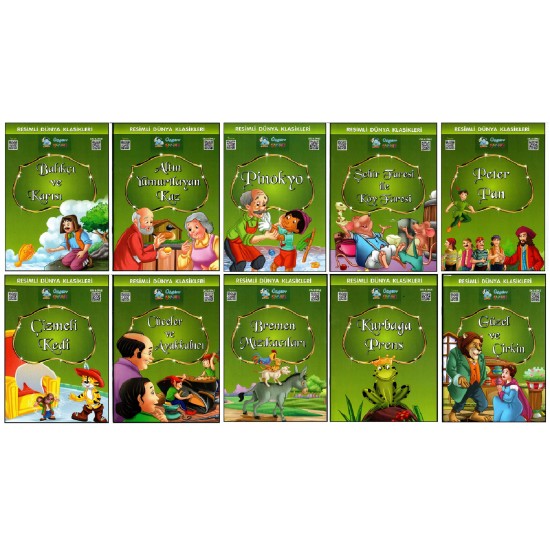 1. ve 2. Sınıf Hikaye Kitabı Seti Resimli Dünya Klasikleri 10 Kitap Yeşil Seri Üçgen Çocuk 1. ve 2. Sınıf Hikaye Kitabı Seti Resimli Dünya Klasikleri 10 Kitap Yeşil Seri Üçgen Çocuk