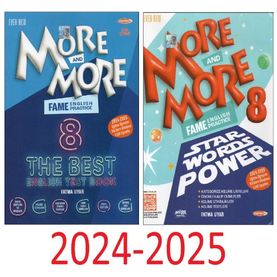 2024-2025 Kurmay ELT More and More 8. Sınıf Fame The Best English Test Book+Star Words Power (2 Kitap)
