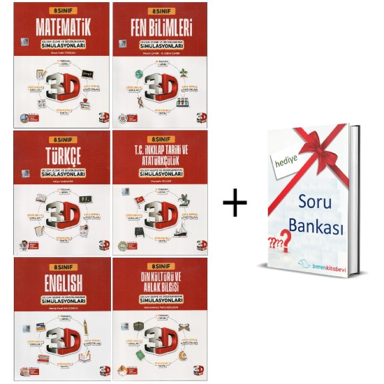3D Yayınları 8.Sınıf Tüm Dersler Gelişim İzleme ve Değerlendirme Simülasyonları+Hediye Soru Bankası 3D Yayınları 8.Sınıf Tüm Dersler Gelişim İzleme ve Değerlendirme Simülasyonları+Hediye Soru Bankası