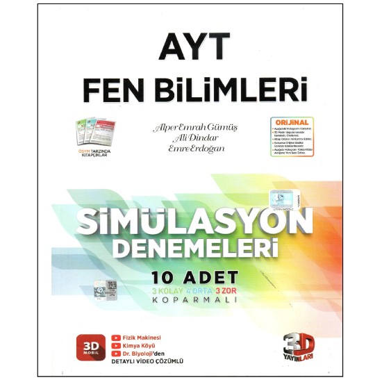 3D Yayınları AYT Fen Bilimleri Simülasyon Denemeleri