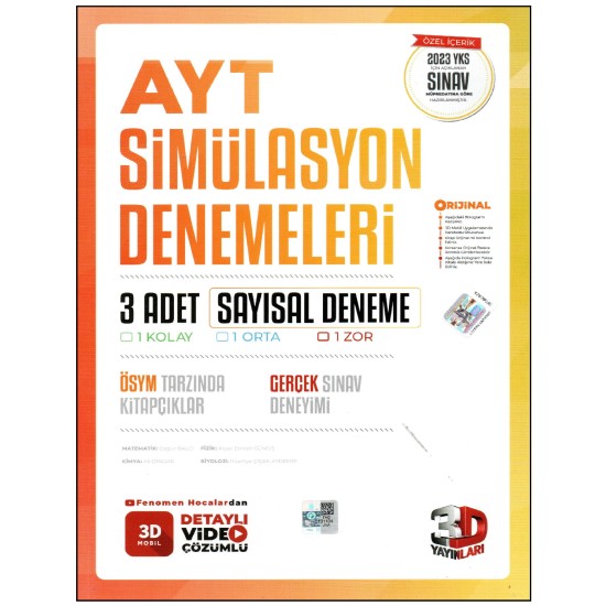 3D Yayınları AYT Sayısal Simülasyon Denemeleri