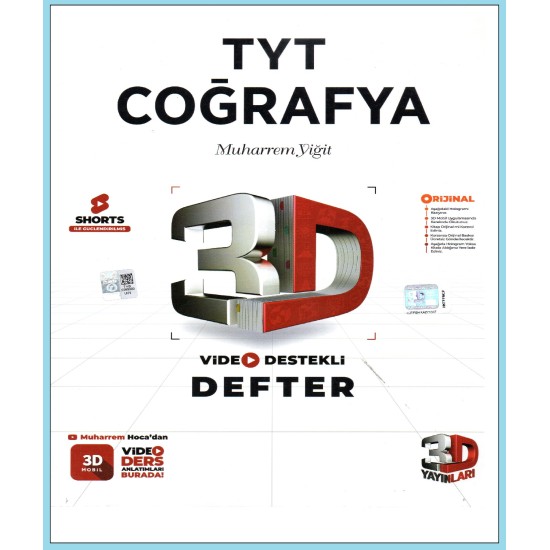3D Yayınları TYT Coğrafya Video Destekli Defter