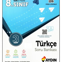 Aydın Yayınları 8. Sınıf LGS Türkçe 3 Adım Soru Bankası