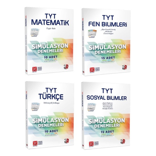 Çözüm TYT 3D Matematik Fen Türkçe Sosyal Simülasyon Deneme Seti 4 Kitap