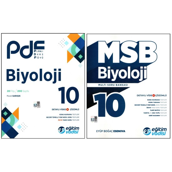 Eğitim Vadisi 10. Sınıf Biyoloji Planlı Ders Föyü (PDF)+Multi Soru Bankası (MSB) 2 Kitap