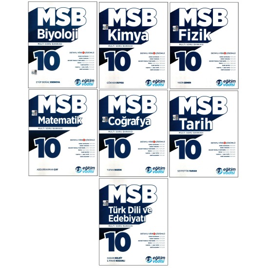 Eğitim Vadisi 10. Sınıf Tüm Dersler MSB (Multi Soru Bankası) Seti 7 Kitap