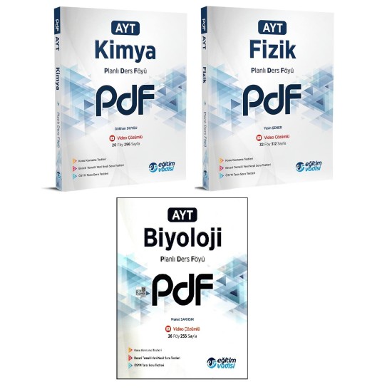 Eğitim Vadisi AYT Fizik+Kimya+Biyoloji PDF (Planlı Ders Föyü) 3 Kitap