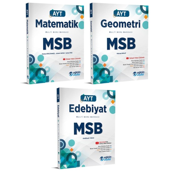 Eğitim Vadisi AYT Matematik+Geometri+Edebiyat MSB (Multi Soru Bankası) 3 Kitap Eğitim Vadisi AYT Matematik+Geometri+Edebiyat MSB (Multi Soru Bankası) 3 Kitap