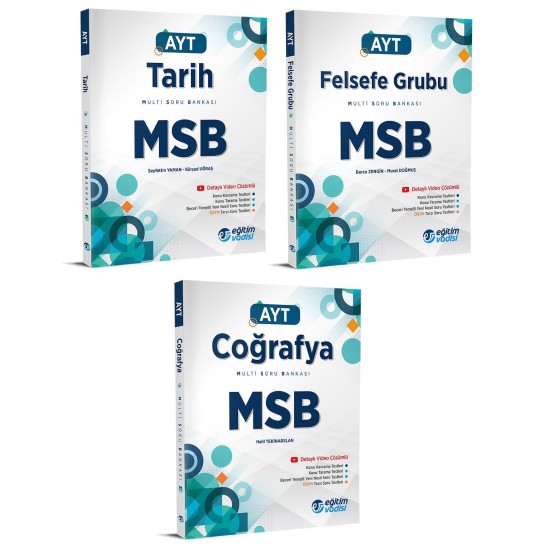Eğitim Vadisi AYT Tarih+Coğrafya+Felsefe MSB (Multi Soru Bankası) 3 Kitap