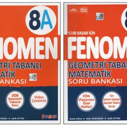 Fenomen 8.Sınıf Geometri Tabanlı 8A Soru Bankası +Geometri Tabanlı 8B Soru Bankası (2 KİTAP)