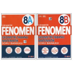 Fenomen 8.Sınıf Geometri Tabanlı 8A Soru Bankası +Geometri Tabanlı 8B Soru Bankası (2 KİTAP)