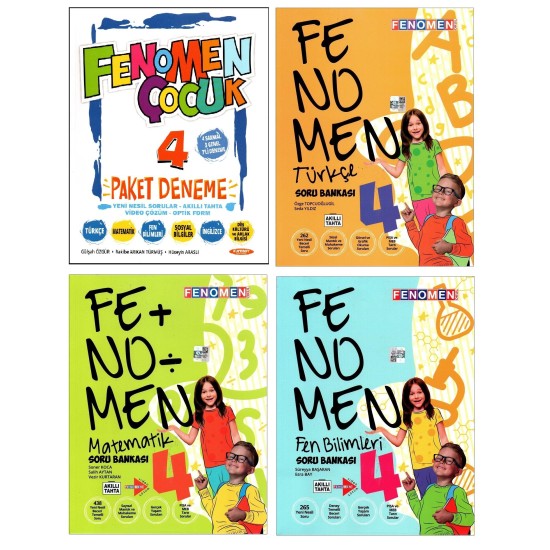 Fenomen 4. Sınıf Matematik+Türkçe+Fen Soru Bankası + Tüm Dersler Deneme 4 Kitap