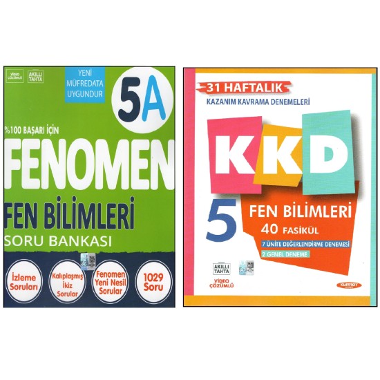 Fenomen 5.Sınıf 5A Fen Bilimleri Soru Bankası+Kurmay KKD Fen Bilimleri (2 Kitap) 