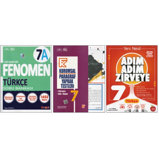 Fenomen Yayıncılık FENOMEN 7. SINIF 7A+KURMAY KURUMSAL PARAGRAF YT.+NEWTON ADIM ADIM Z. TÜRKÇE (3 KİTAP) 202500453 Fenomen Yayıncılık FENOMEN 7. SINIF 7A+KURMAY KURUMSAL PARAGRAF YT.+NEWTON ADIM ADIM Z. TÜRKÇE (3 KİTAP) 202500453