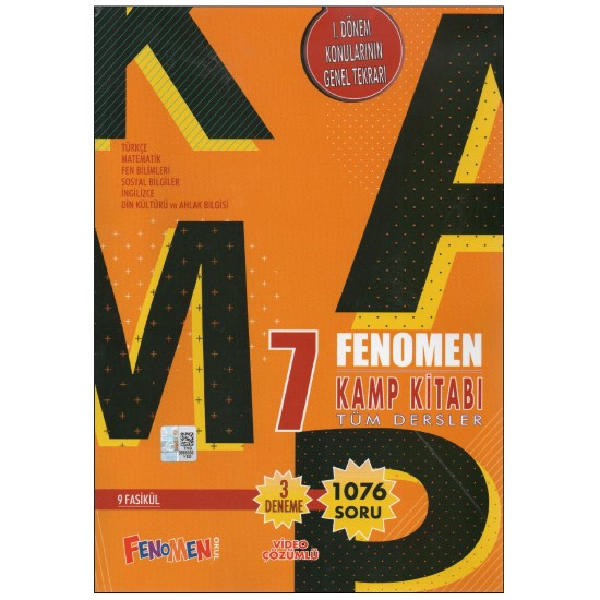 Fenomen 7.Sınıf Tüm Dersler Kamp Kitabı 1.Dönem Konuların Tekrarı Fenomen 7.Sınıf Tüm Dersler Kamp Kitabı 1.Dönem Konuların Tekrarı