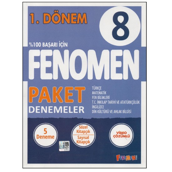 Fenomen 8.Sınıf 1.Dönem Paket Deneme 2024 Basım Fenomen 8.Sınıf 1.Dönem Paket Deneme 2024 Basım