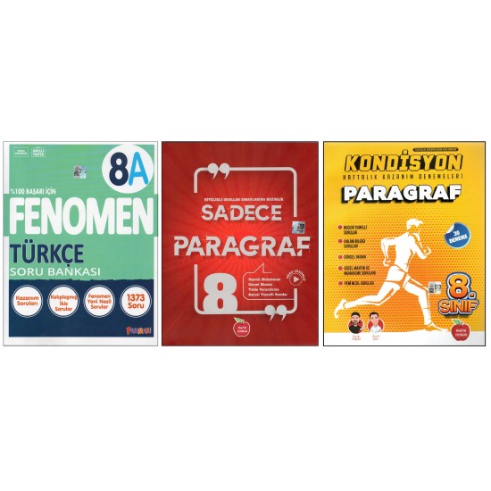 FENOMEN 8. SINIF 8A TÜRKÇE+NEWTON SADECE PARAGRAF+KONDİSYON PARAGRAF (3 KİTAP)