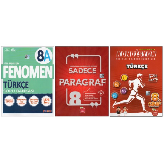 FENOMEN 8. SINIF 8A TÜRKÇE+NEWTON SADECE PARAGRAF+KONDİSYON TÜRKÇE (3 KİTAP)