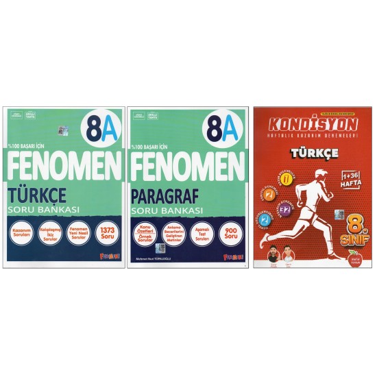 FENOMEN 8. SINIF 8A TÜRKÇE+PARAGRAF+NEWTON TÜRKÇE KONDİSYON (3 KİTAP) FENOMEN 8. SINIF 8A TÜRKÇE+PARAGRAF+NEWTON TÜRKÇE KONDİSYON (3 KİTAP)