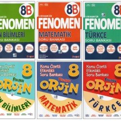FENOMEN 8. SINIF (8B) FEN B.+METEMATİK+TÜRKÇE+ORJİN FEN B.+MATEMATİK+TÜRKÇE (6 KİTAP)