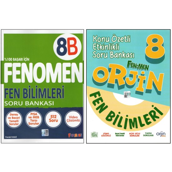 FENOMEN 8. SINIF 8B+ORJİN FEN BİLİMLERİ (2 KİTAP)
