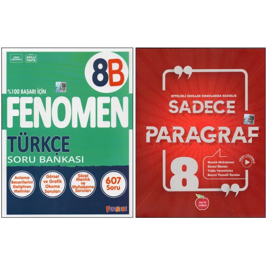 FENOMEN 8. SINIF 8B TÜRKÇE+NEWTON SADECE PARAGRAF (2 KİTAP)