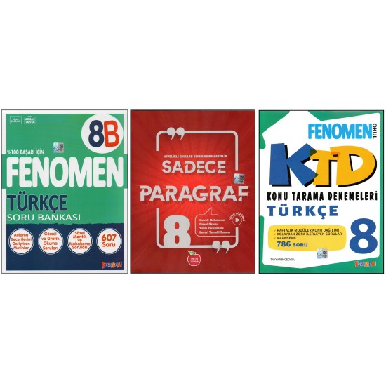 FENOMEN 8. SINIF 8B TÜRKÇE+NEWTON SADECE PARAGRAF+FENOMEN KONU TARAMA D. (3 KİTAP) FENOMEN 8. SINIF 8B TÜRKÇE+NEWTON SADECE PARAGRAF+FENOMEN KONU TARAMA D. (3 KİTAP)