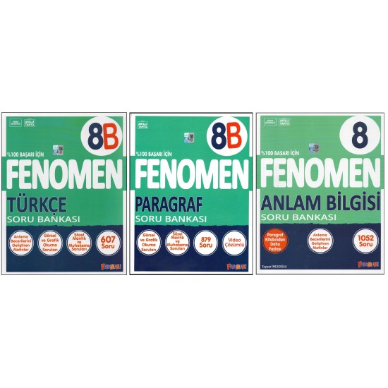 FENOMEN 8. SINIF 8B TÜRKÇE+PARAGRAF+ANLAM B. (3 KİTAP)