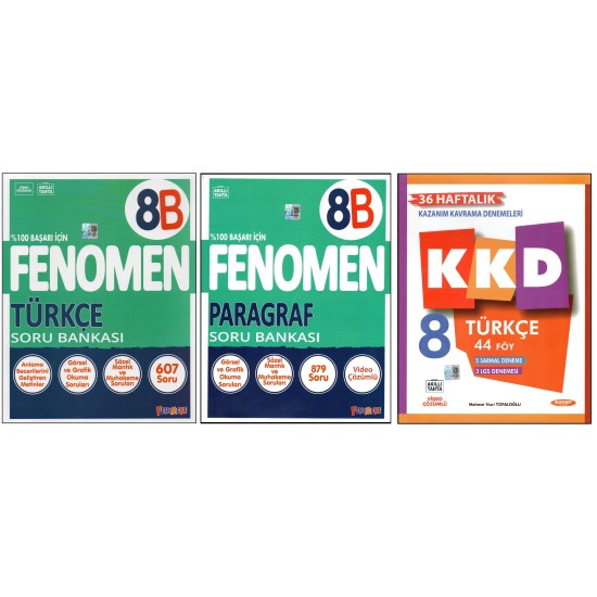 FENOMEN 8. SINIF 8B TÜRKÇE+PARAGRAF+KURMAY KAZANIM KAVRAMA D. (3 KİTAP) FENOMEN 8. SINIF 8B TÜRKÇE+PARAGRAF+KURMAY KAZANIM KAVRAMA D. (3 KİTAP)