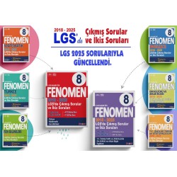 Fenomen 8. Sınıf Çıkmış Sorular ve İkiz sorular Tüm Dersler (2018-2025)
