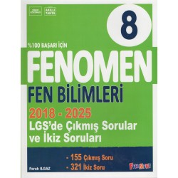 Fenomen 8. Sınıf Çıkmış Sorular ve İkiz sorular Türkçe + Matematik+Fen (2018-2025)