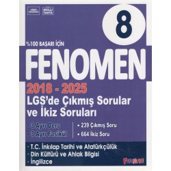 Fenomen 8. Sınıf Çıkmış Sorular ve İkiz sorular İnkılap Tarihi+Din Kültürü+İngilizce (2018-2025)