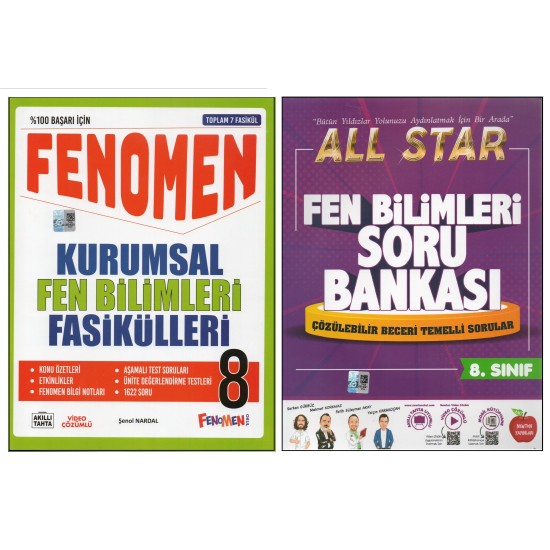 FENOMEN 8.SINIF FEN BİLİMLERİ KURUMSAL FASİKÜLLERİ+NEWTON ALL STAR FEN BİLİMLERİ (2 KİTAP)