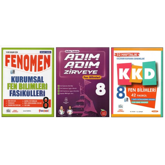 FENOMEN 8. SINIF+NEWTON ADIM ADIM ZİRVEYE+KURMAY KKD FEN BİLİMLERİ (3 KİTAP) FENOMEN 8. SINIF+NEWTON ADIM ADIM ZİRVEYE+KURMAY KKD FEN BİLİMLERİ (3 KİTAP)
