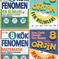 FENOMEN 8. SINIF FEN KÖK+ORJİN FEN+MATEMATİK KÖK+ORJİN MATEMATİK (4 KİTAP)