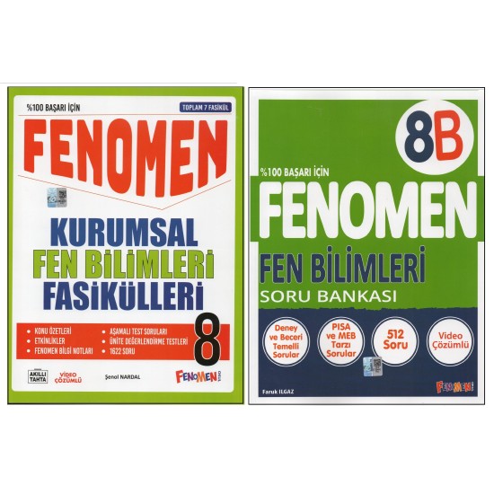 FENOMEN 8.SINIF FEN KURUMSAL FASİKÜLLERİ + FENOMEN 8B FEN BİLİMLERİ (2 KİTAP) FENOMEN 8.SINIF FEN KURUMSAL FASİKÜLLERİ + FENOMEN 8B FEN BİLİMLERİ (2 KİTAP)