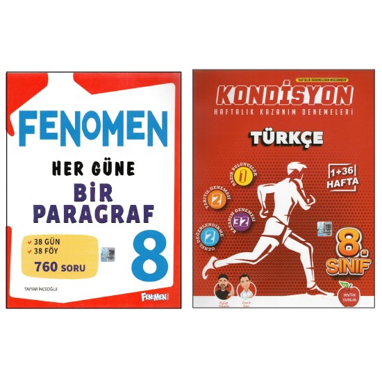 FENOMEN 8.SINIF HER GÜNE BİR PARAGRAF + NEWTON 8.SINIF KONDİSYON TÜRKÇE (2 KİTAP)