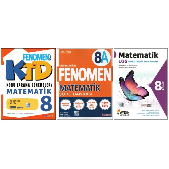 FENOMEN 8. SINIF KTD+8A+AYDIN BECERİ TEMELLİ MATEMATİK S.B. (3 KİTAP) FENOMEN 8. SINIF KTD+8A+AYDIN BECERİ TEMELLİ MATEMATİK S.B. (3 KİTAP)