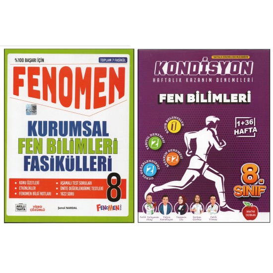 FENOMEN 8.SINIF KURUMSAL FEN BİLİMLERİ FASİKÜLLERİ+NEWTON KONDİSYON FEN BİLİMLERİ (2 KİTAP) FENOMEN 8.SINIF KURUMSAL FEN BİLİMLERİ FASİKÜLLERİ+NEWTON KONDİSYON FEN BİLİMLERİ (2 KİTAP)