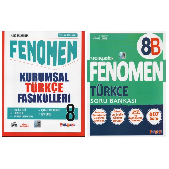FENOMEN 8.SINIF KURUMSAL TÜRKÇE FASİKÜLLERİ +FENOMEN 8. SINIF 8B TÜRKÇE (2 KİTAP) FENOMEN 8.SINIF KURUMSAL TÜRKÇE FASİKÜLLERİ +FENOMEN 8. SINIF 8B TÜRKÇE (2 KİTAP)