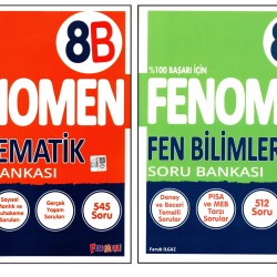 Fenomen 8. Sınıf LGS Matematik (B) + Fen Bilimleri (B) Soru Bankası 2 Kitap
