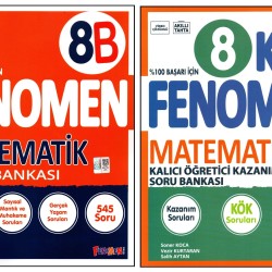 Fenomen 8. Sınıf LGS Matematik (B)+Matematik KÖK Soru Bankası 2 Kitap