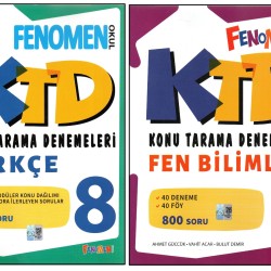 FENOMEN 8.TÜRKÇE KONU TARAMA DENEMELERİ+FEN BİLİMLERİ KONU TARAMA DENEMELERİ (2 KİTAP)