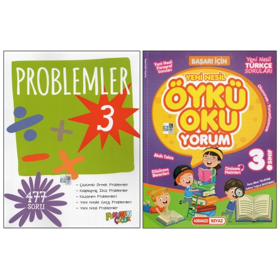 FENOMEN Ç. 3. SINIF PROBLEMLER+KIRMIZI BEYAZ YENİ NESİL ÖYKÜ OKUYORUM (2 KİTAP)