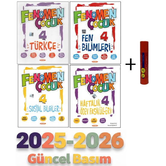 Fenomen Çocuk 4.Sınıf Türkçe+Hayat Bilgisi+Fen Bilimleri+Haftalık Ödev Fasikülleri+Hediye