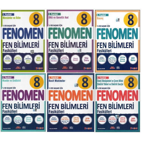 Fenomen Yayıncılık 8.Sınıf  Fen Fasikülleri (6 Fasikül)