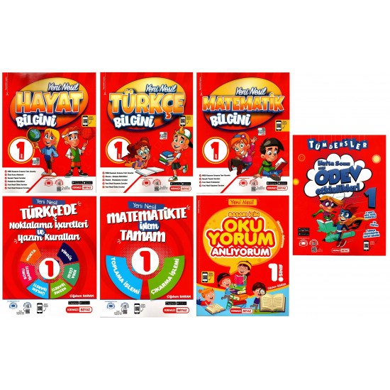 Kırmızı Beyaz 1. Sınıf 2. Dönem Yeni Nesil Eğitim Seti 7 Kitap
