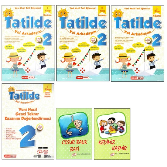 Kırmızı Beyaz 2. Sınıf Yaz Tatili Kitabı Seti Tatilde Yol Arkadaşım (2'den 3'e geçenler için)