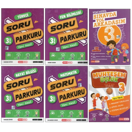 KIRMIZI BEYAZ 3. SINIF SORU PARKURU+SINAVDA YOL ARKADAŞIM+MUHTEŞEM ÜÇLÜK (6 KİTAP)
