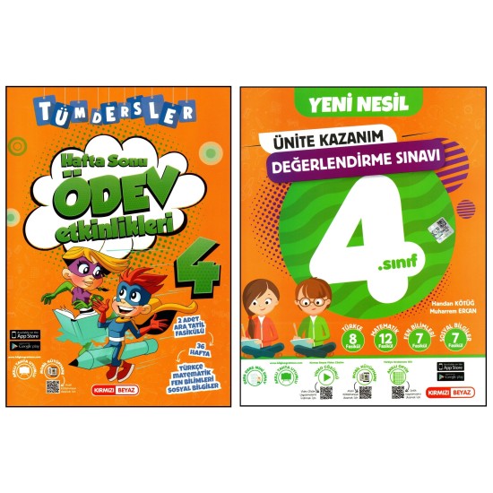 Kırmızı Beyaz 4. Sınıf Ödev Etkinlikleri+Ünite Değerlendirme Sınavı 2 Kitap